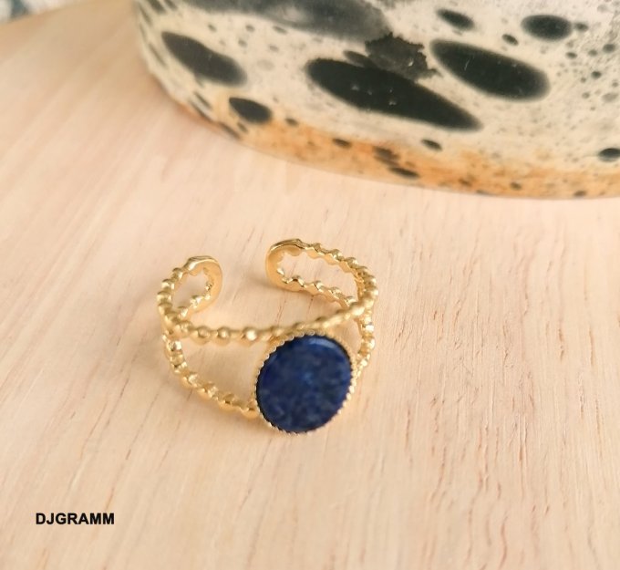 Bague-acier-ajustable-reglable-2rangs-pierre-bleu-lapis