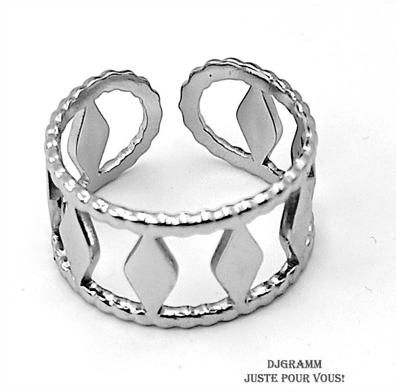 Bague en acier inoxydable ajustable anneau 