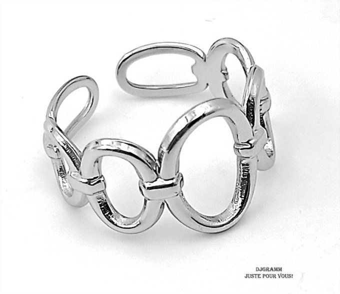 Bague-acier-ajustable-argente-anneau-maille