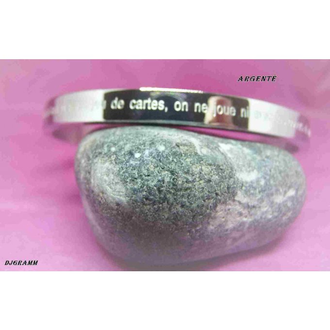 Bracelet jonc acier gravé