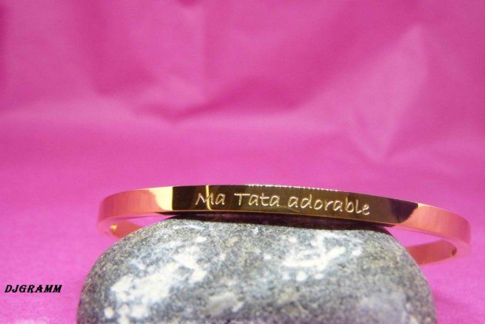 Bracelet-acier-jonc-grave-message-ma tata adorable