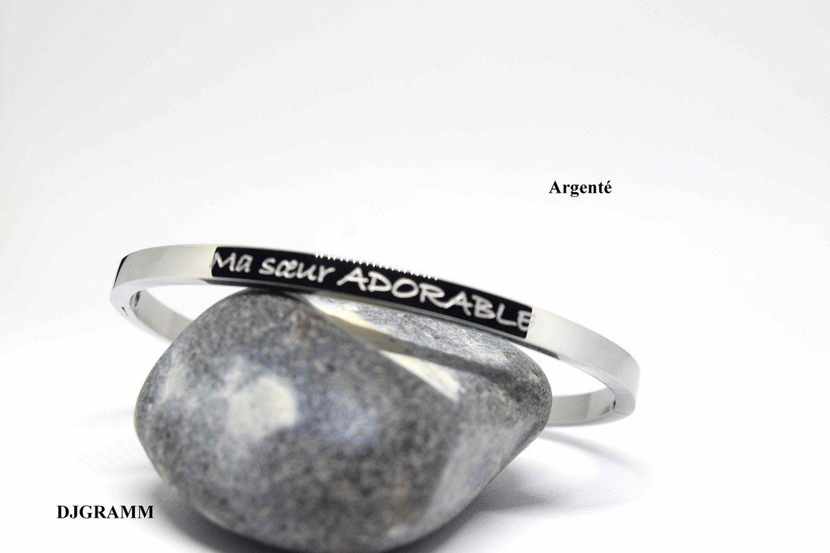 Bracelet acier gravé " Ma sœur ADORABLE"