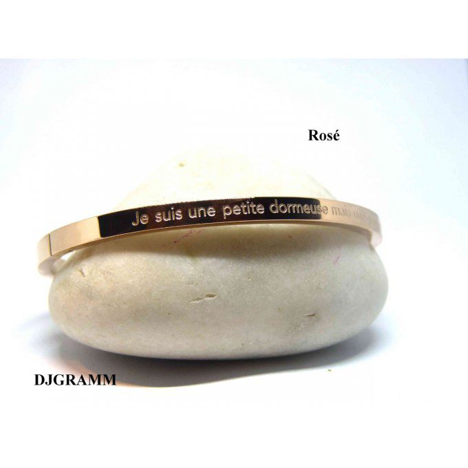 bracelet gravé message rosé