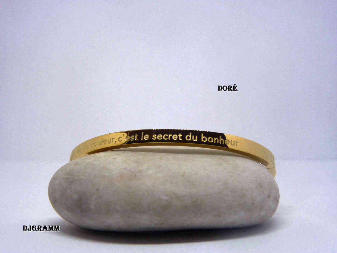 Bracelet acier message "Rêve ta vie en couleur,c'est le secret du bonheur"