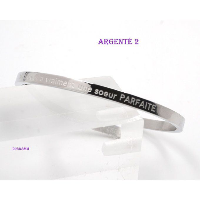 Bracelet acier message sœur