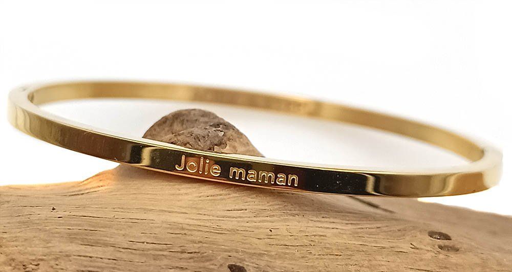 Bracelet acier message " jolie maman"