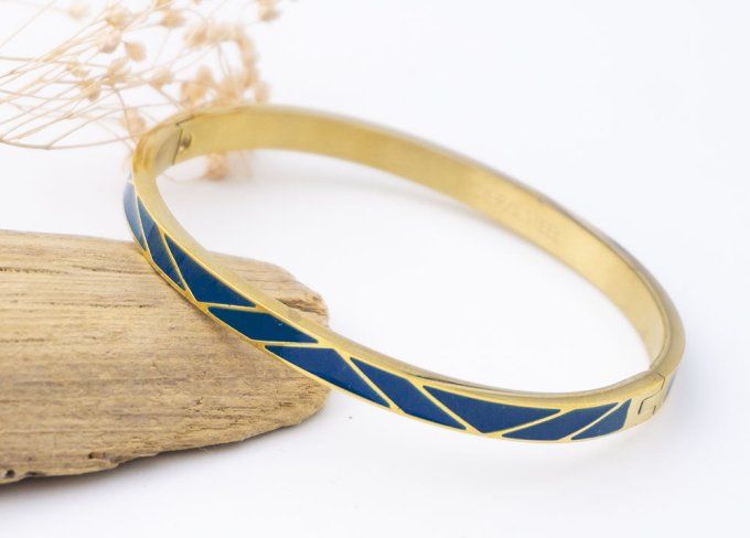 bracelet-acier-jonc-ferme-fin-email-couleur-bleu-marine