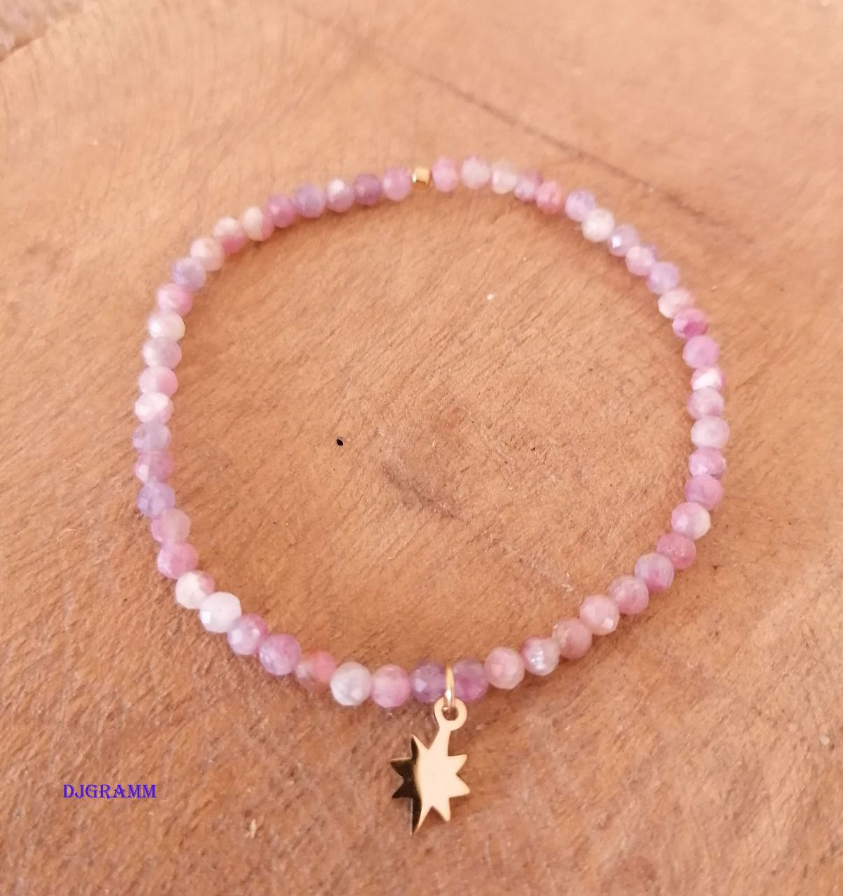 Bracelet en fines pierres Opale rose