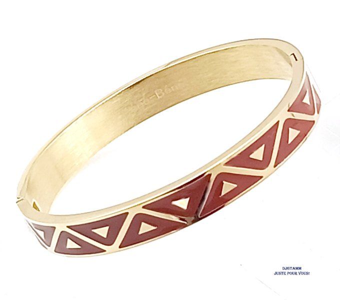 bracelet-jonc-MANCHETTE-acier-ferme-colore-emaille-rouge