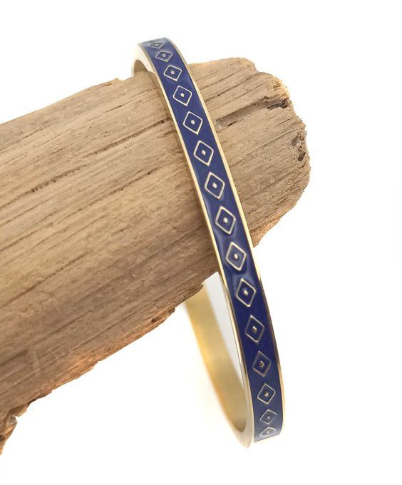 bracelet-jonc-MANCHETTE-acier-ferme-colore-emaille-bleu-marine
