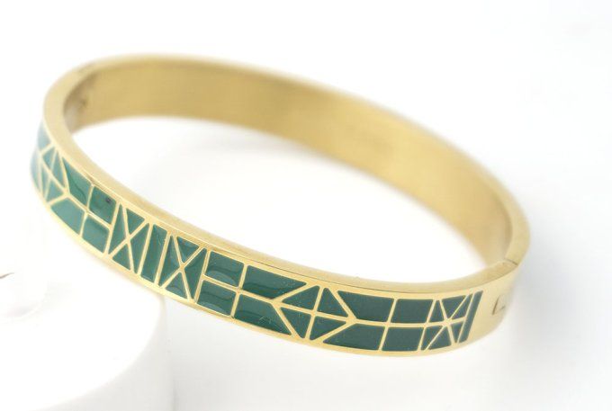 bracelet-jonc-manchette-georgette-acier-ferme-colore-emaille-large-vert
