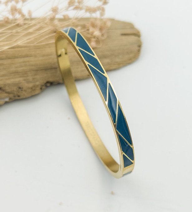 bracelet-jonc-manchette-georgette-acier-ferme-colore-emaille-bleu-vert