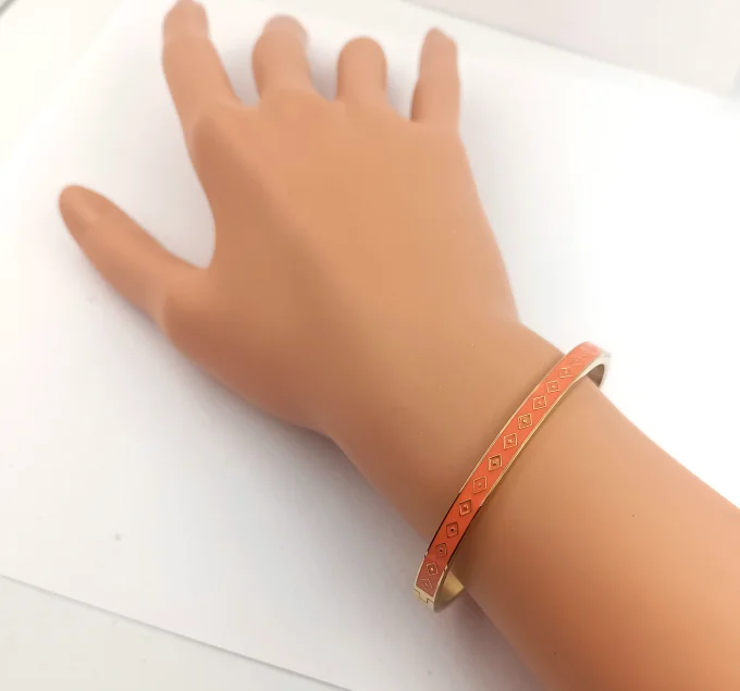 Bracelet Jonc acier inoxydable émaillé couleur au choix