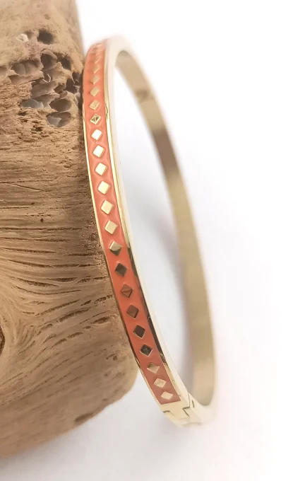 bracelet-jonc-manchette-georgette-acier-ferme-colore-emaille-orange