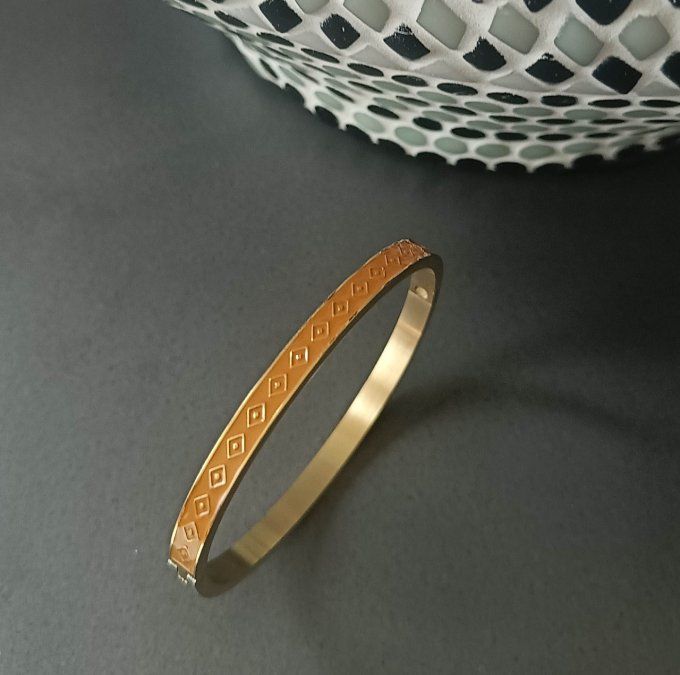 Bracelet Jonc acier émaillé couleur au choix
