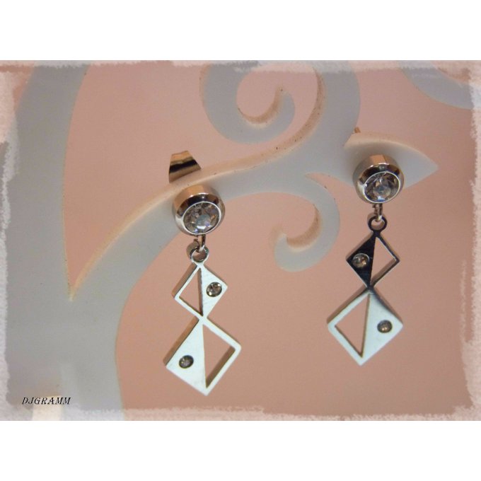 boucles d'oreilles-acier-triangles-strass