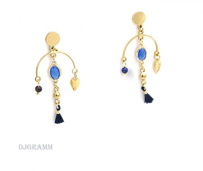 Boucles d'oreilles acier forme attrape rêve 