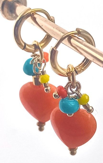 Boucles-oreilles-acier-mini-creoles-anneau-cœur-orange-enfant-amour