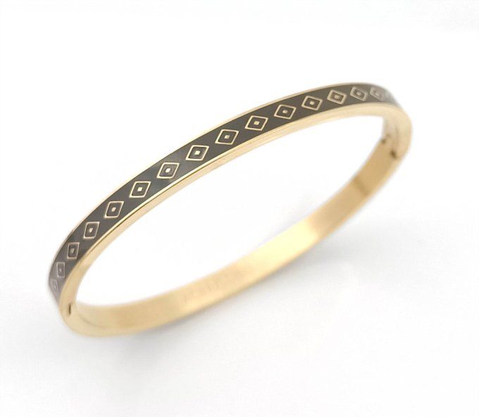 bracelet-jonc-manchette-georgette-acier-ferme-colore-emaille-marron-fonce