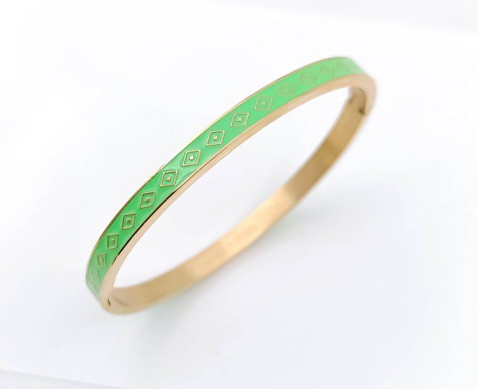 bracelet-jonc-acier-colore-couleur-vert-clair