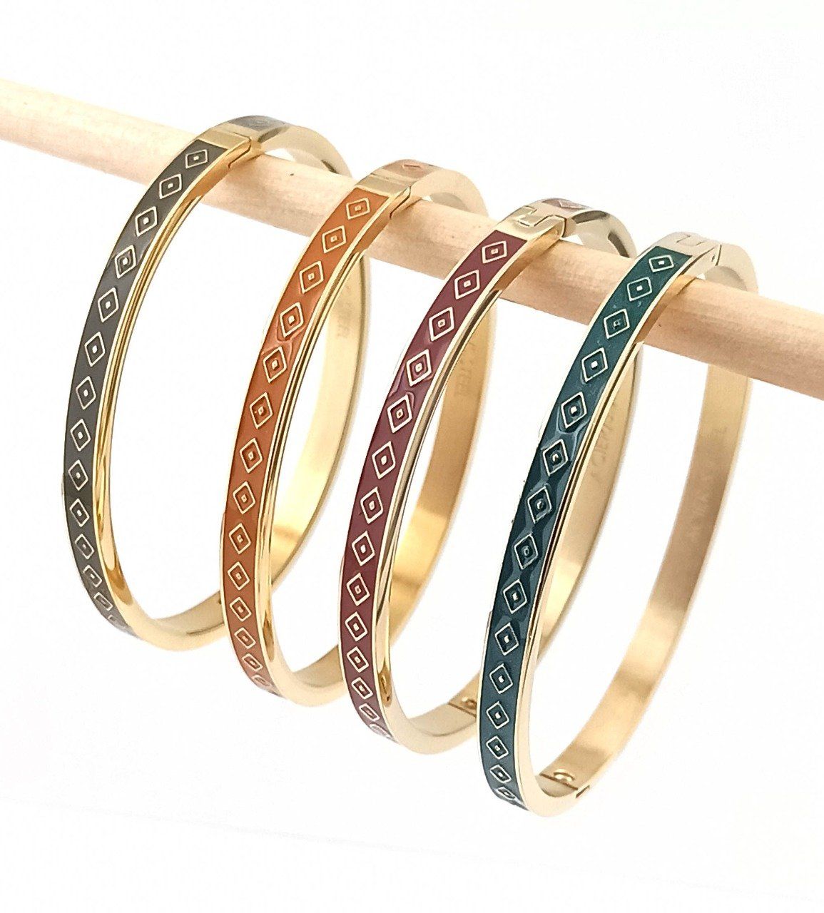 Bracelet Jonc acier émaillé couleur au choix