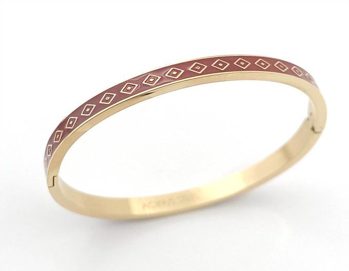 bracelet-acier-jonc-ferme-marron