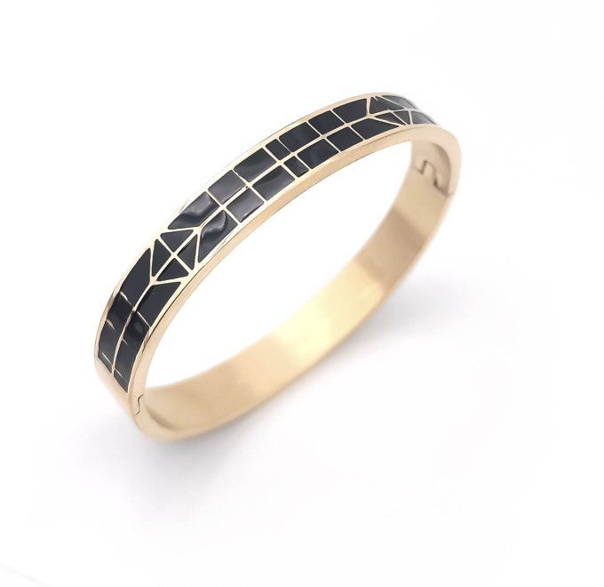 bracelet-jonc-manchette-georgette-acier-ferme-colore-emaille-noir