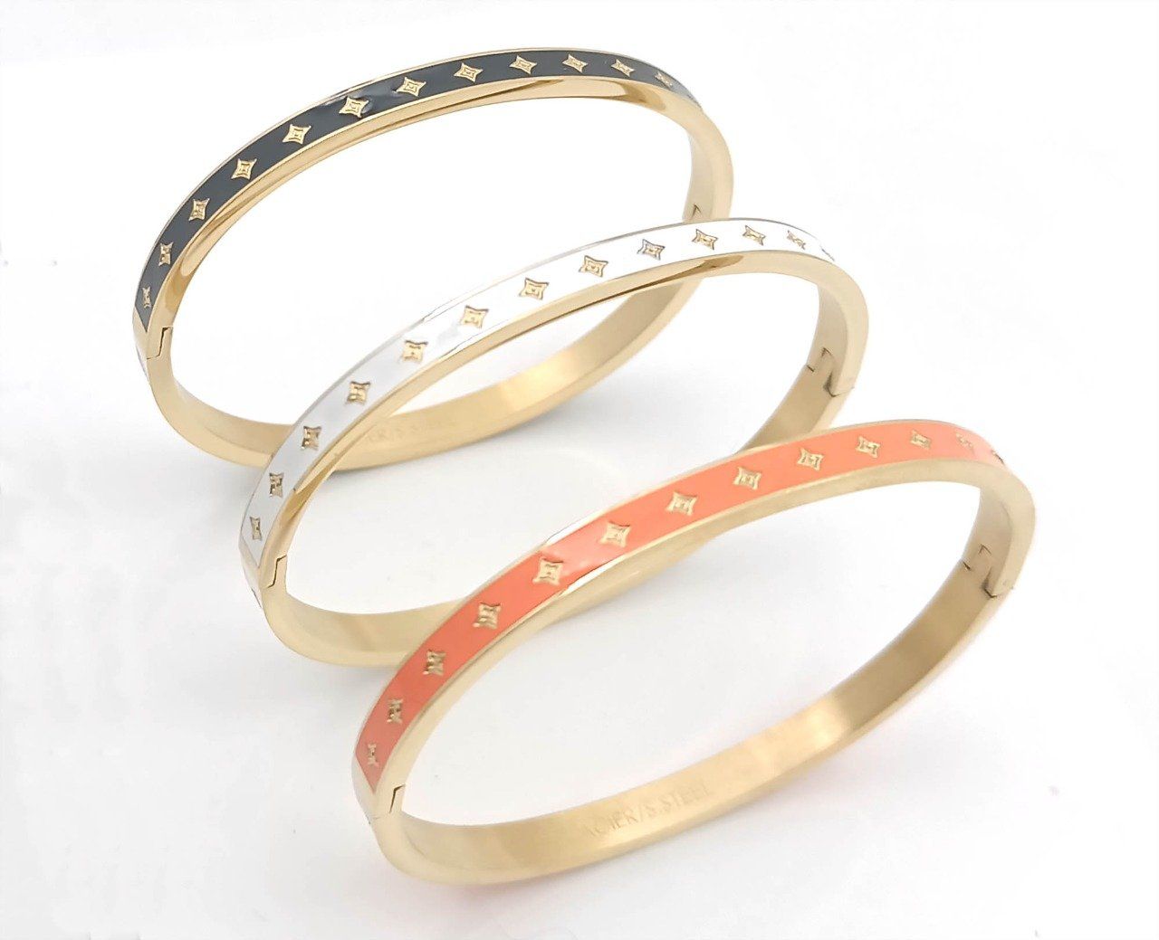 Bracelet Jonc acier émaillé couleur au choix