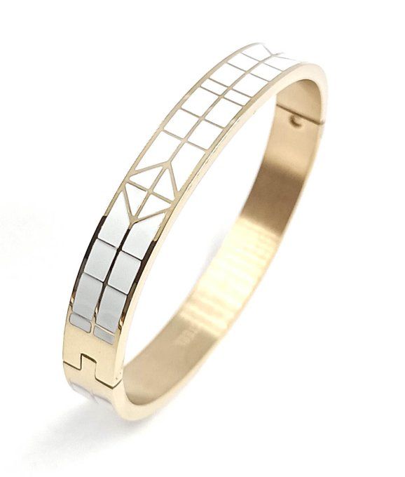 Bracelet jonc acier inoxydable émaillé couleur au choix