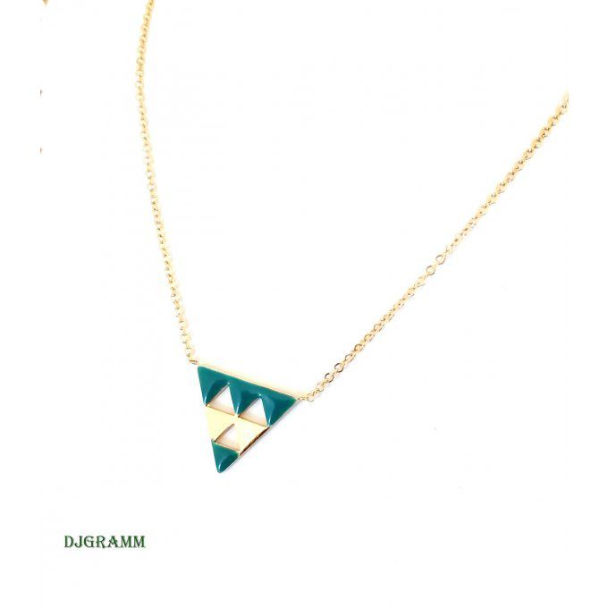 collier-acier-triangle-vert-bleu