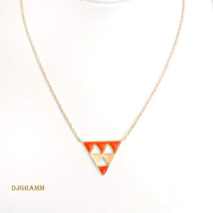 Collier-acier-triangle-orange