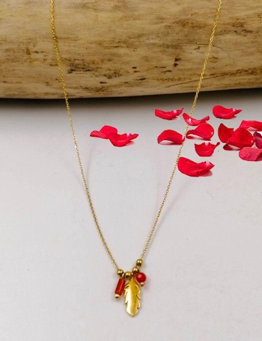 Collier-acier-plume-rouge