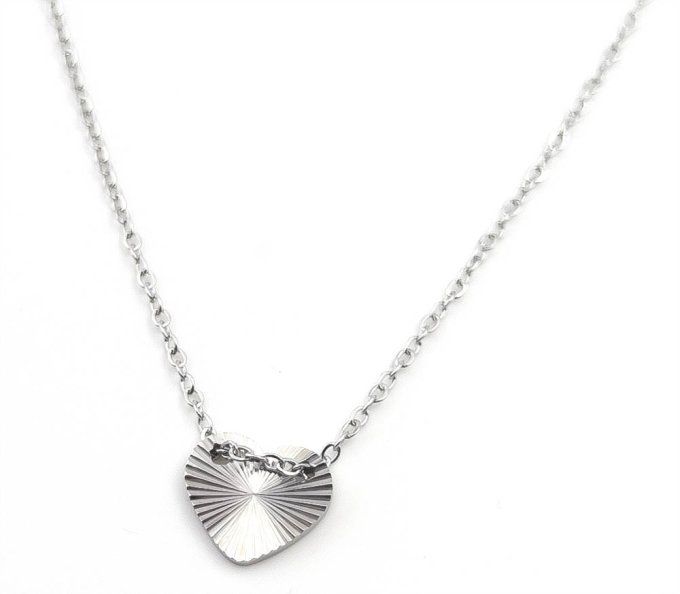 Collier en acier inoxydable pendentif coeur