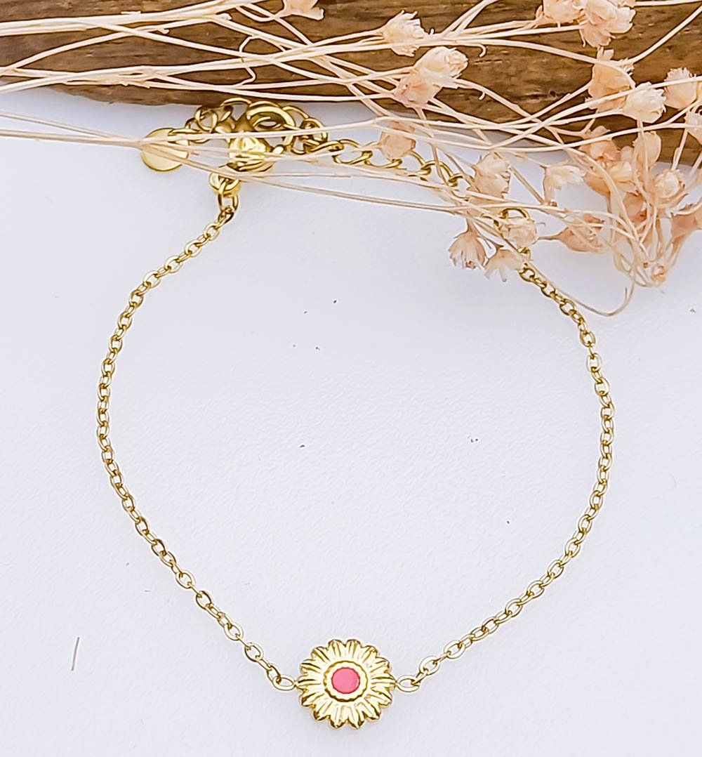 Bracelet en acier inoxydable enfant avec pendentif fleur - Bijoux