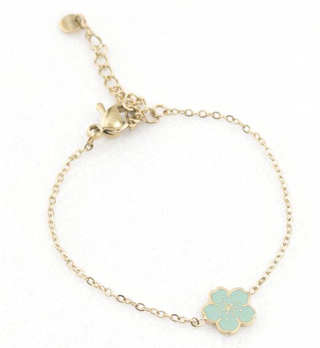 Bracelet en acier inoxydable enfant avec pendentif fleur