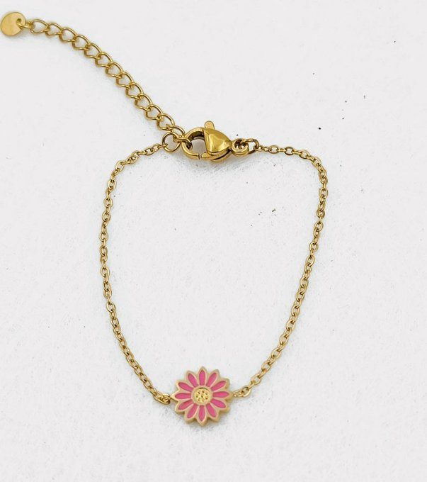 bracelet-ajustable-fin-acier-enfant-fille-dore-medaille-fleur-marguerite-dore-rose