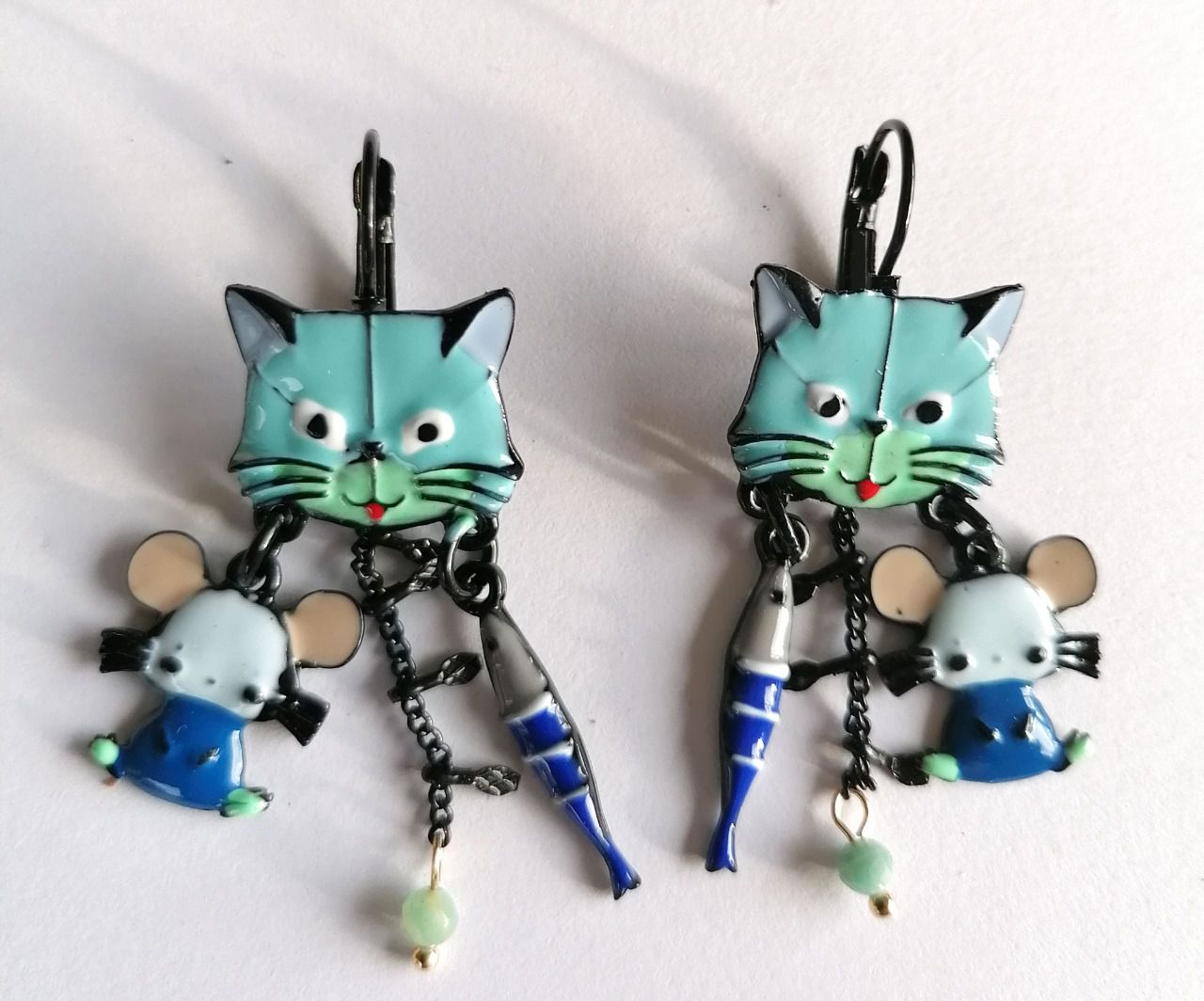 Boucles d'Oreilles Chat Or