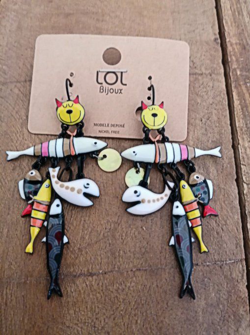 boucles-oreilles-lol-chat-tom-poissons-sardines